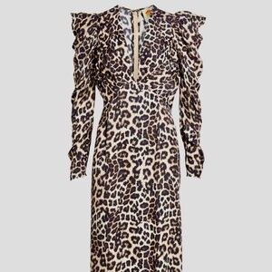 Farm Rio Anthropologie leopard dress NWT size M